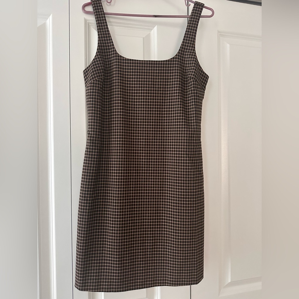 Banana Republic brown plaid mini dress